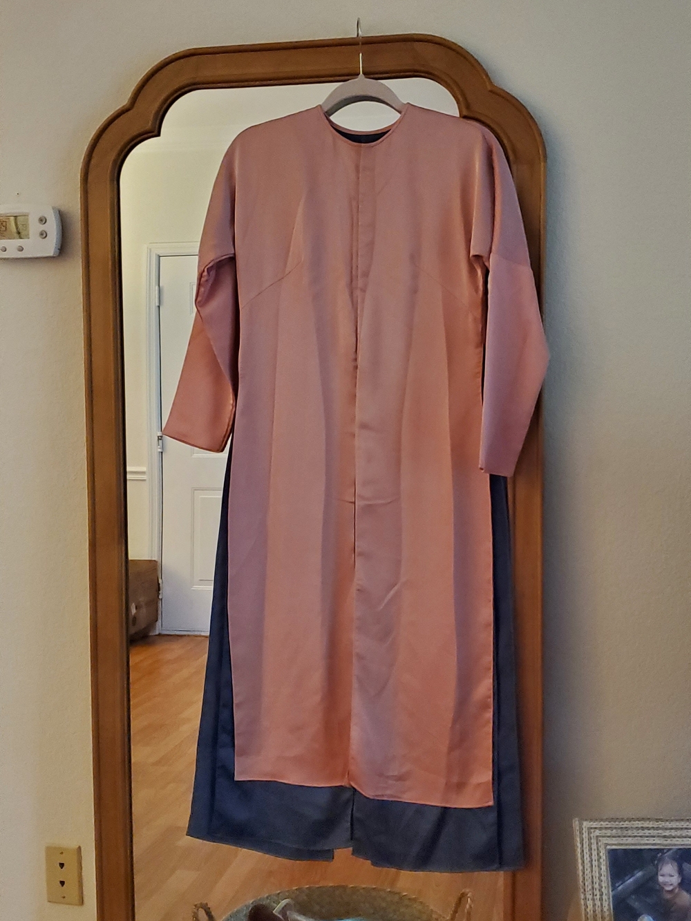 Two-Tone Pink and Blue Ao Dai, Vietnamese Style Dress